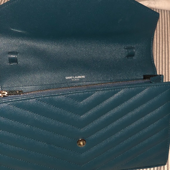 YSL Wallet/Clutch/Cross-body - Peacock/Teal - Picture 4 of 6